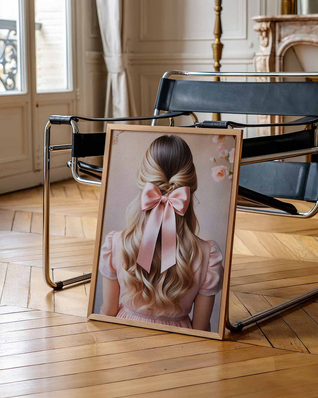 Elegante Roze Strik Poster-WallArtistic