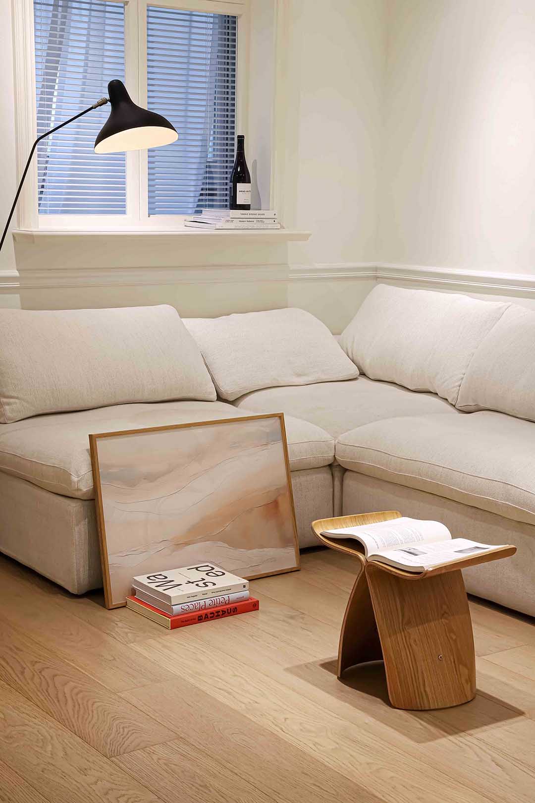 Abstracte beige en witte Poster