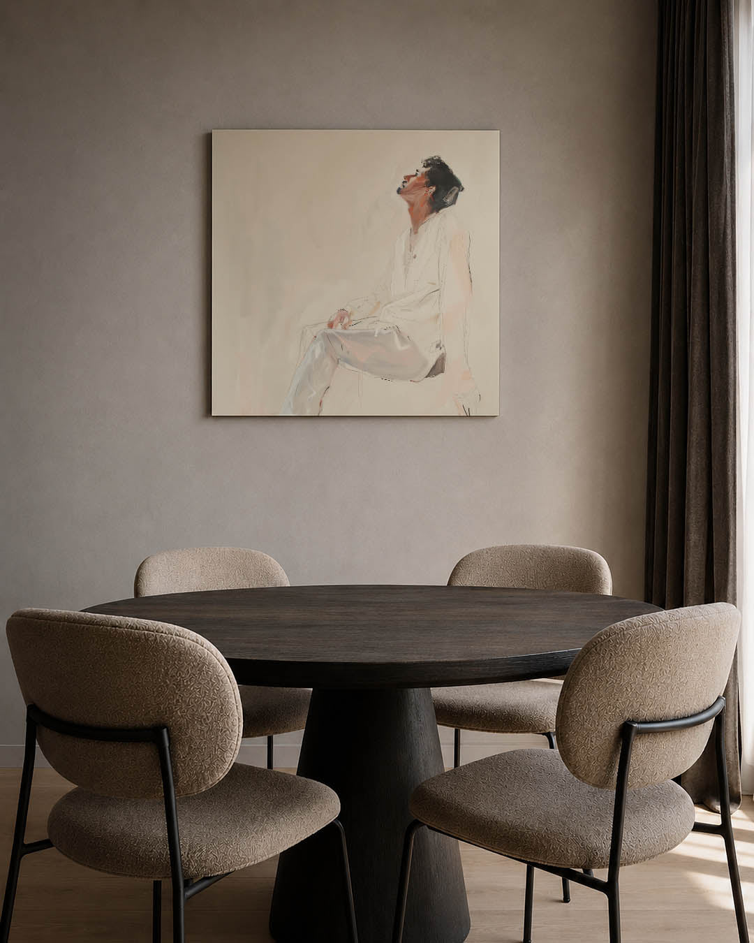 Dromerige zittende figuur Kunstwerk