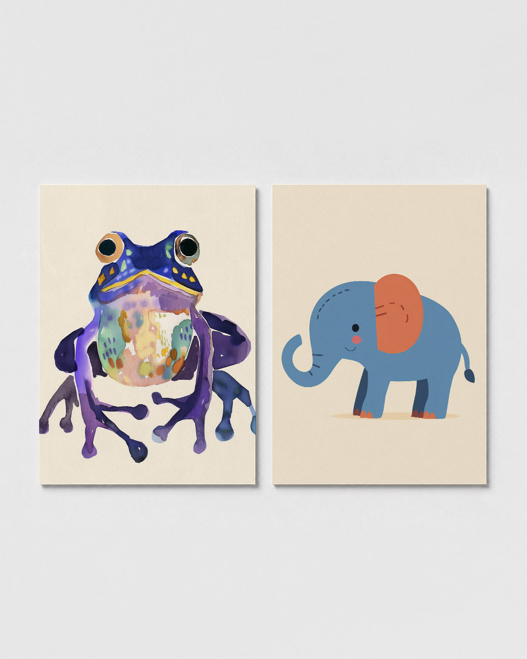 Kleurrijke kikker Posterset