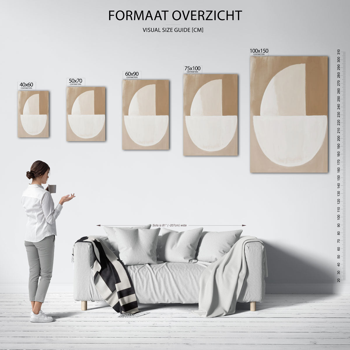 Geometrische vormen compositie Kunstwerk