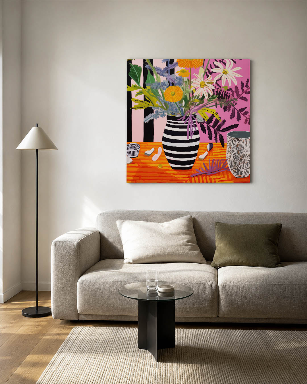Bloemrijke compositie Kunstwerk