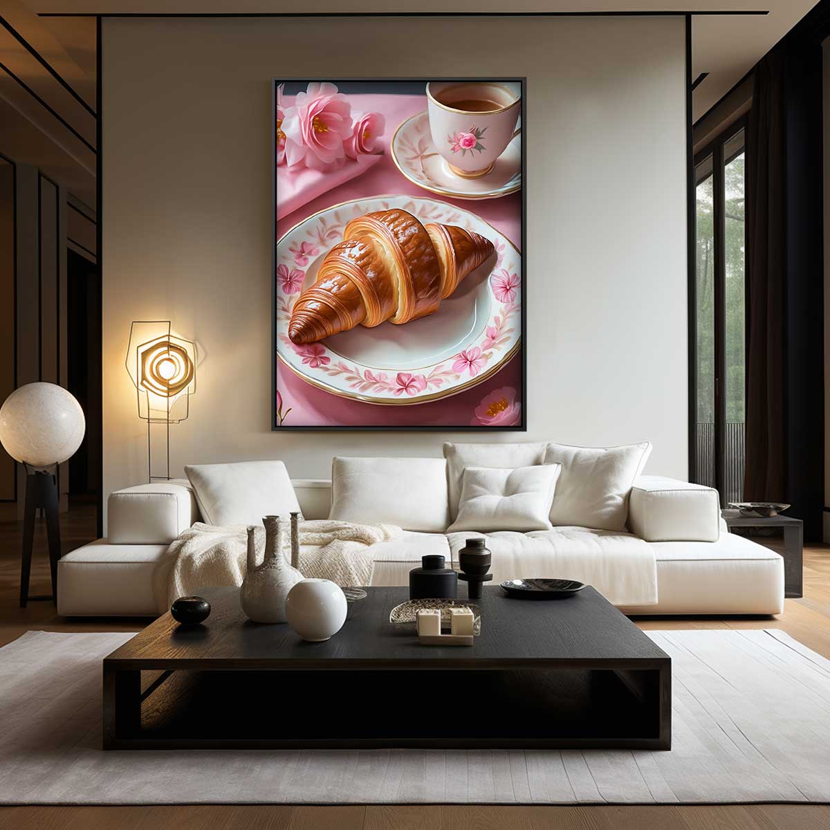 Roze ontbijtgenot Kunstwerk-canvas-dibond-plexiglas-wanddecoratie-WallArtistic