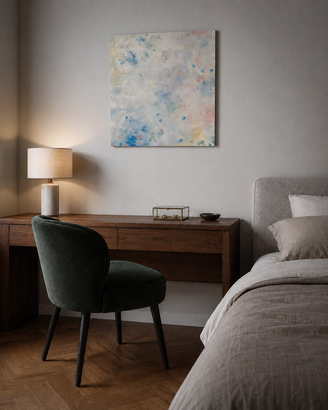Vlekkenspel in pastel Kunstwerk