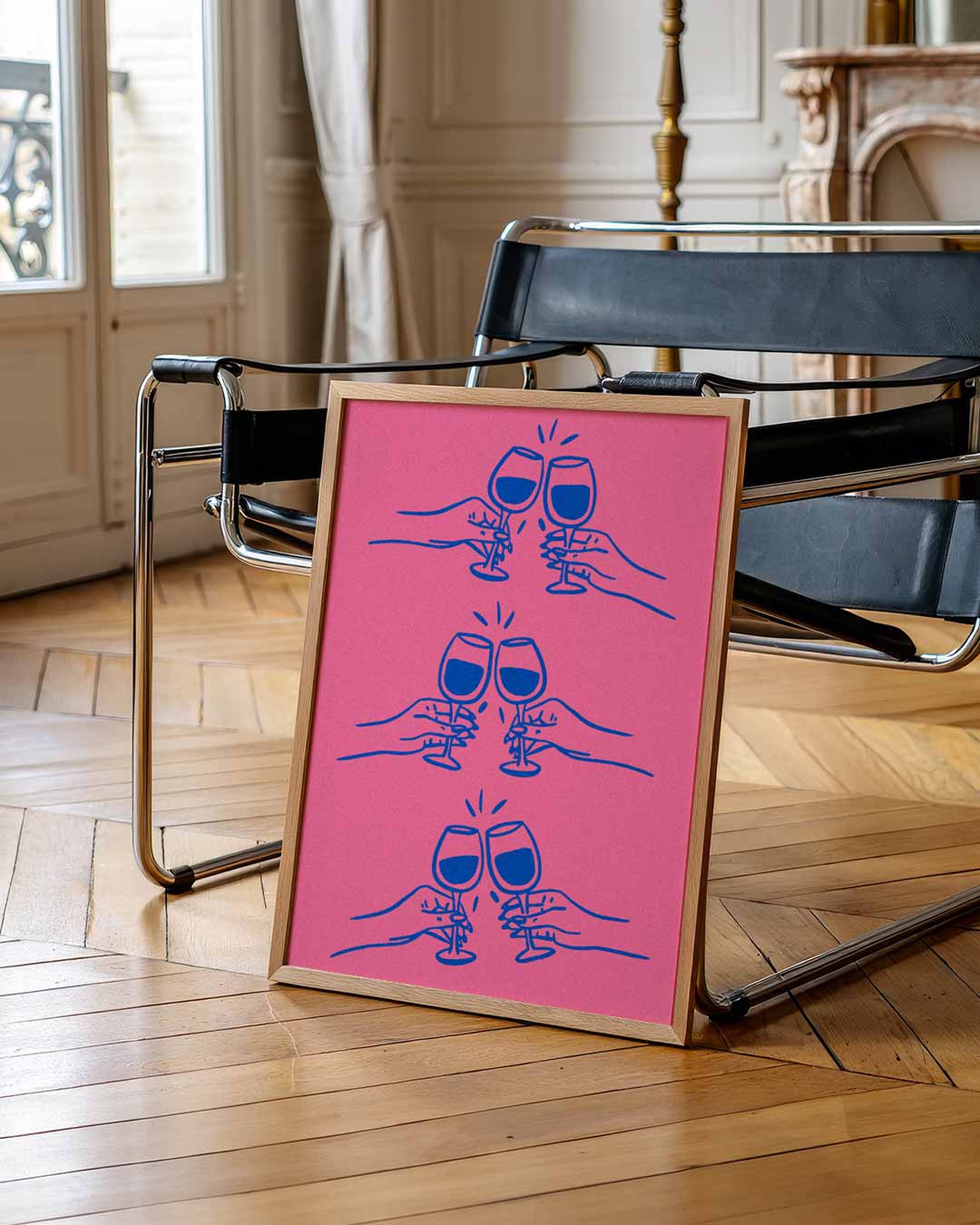 Proostende Wijnglazen Poster-WallArtistic