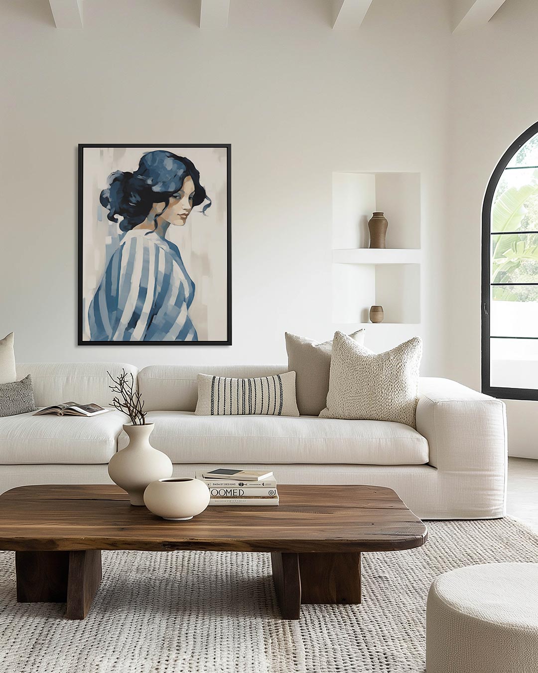 Gestreepte vrouw Kunstwerk