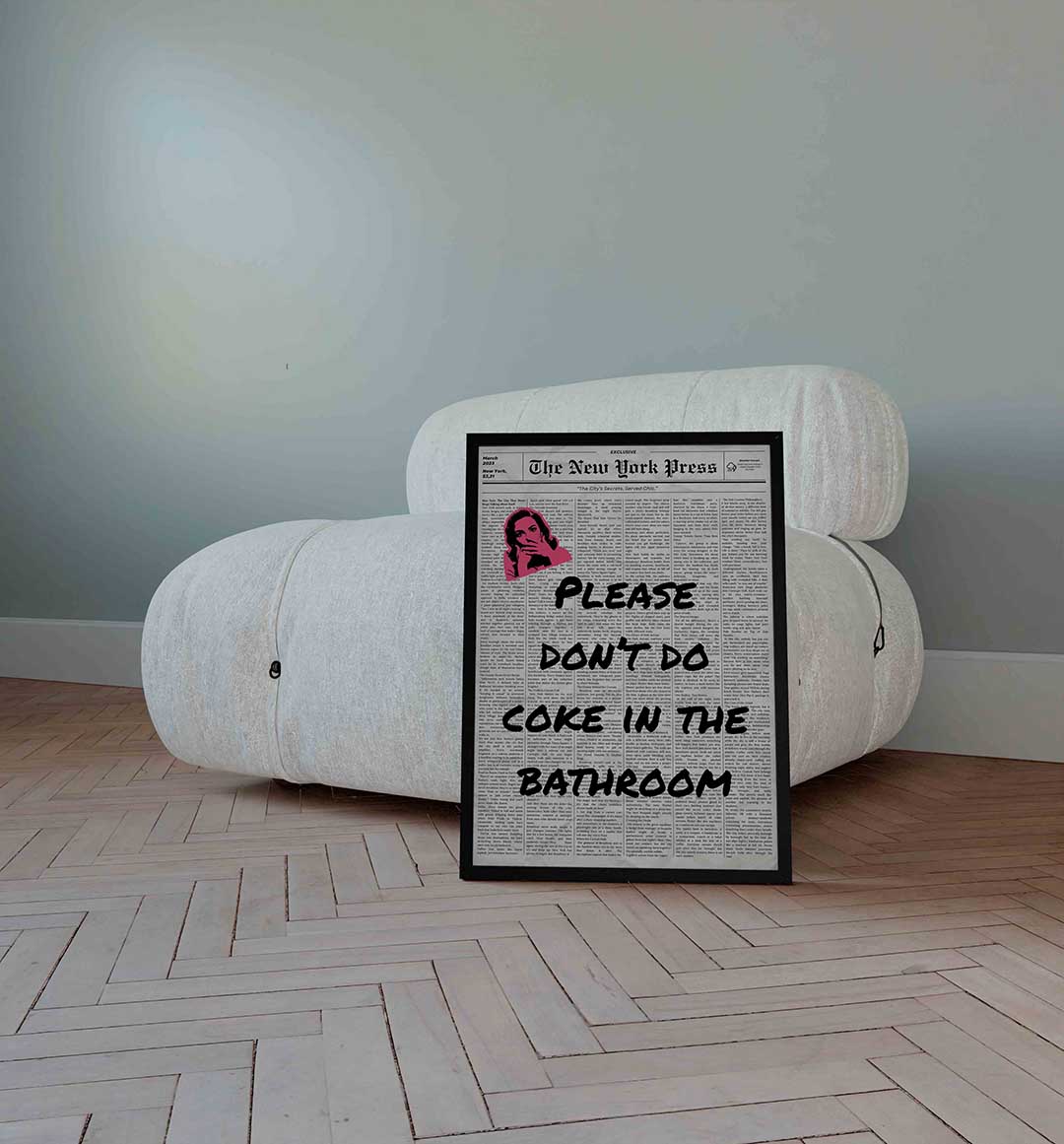Krant met roze gezicht Poster