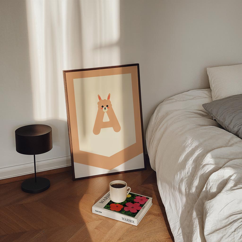 Alpaca Alfabet Kinderposter-WallArtistic