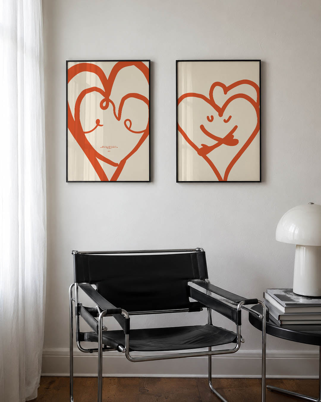 Lijnenspel hart Posterset