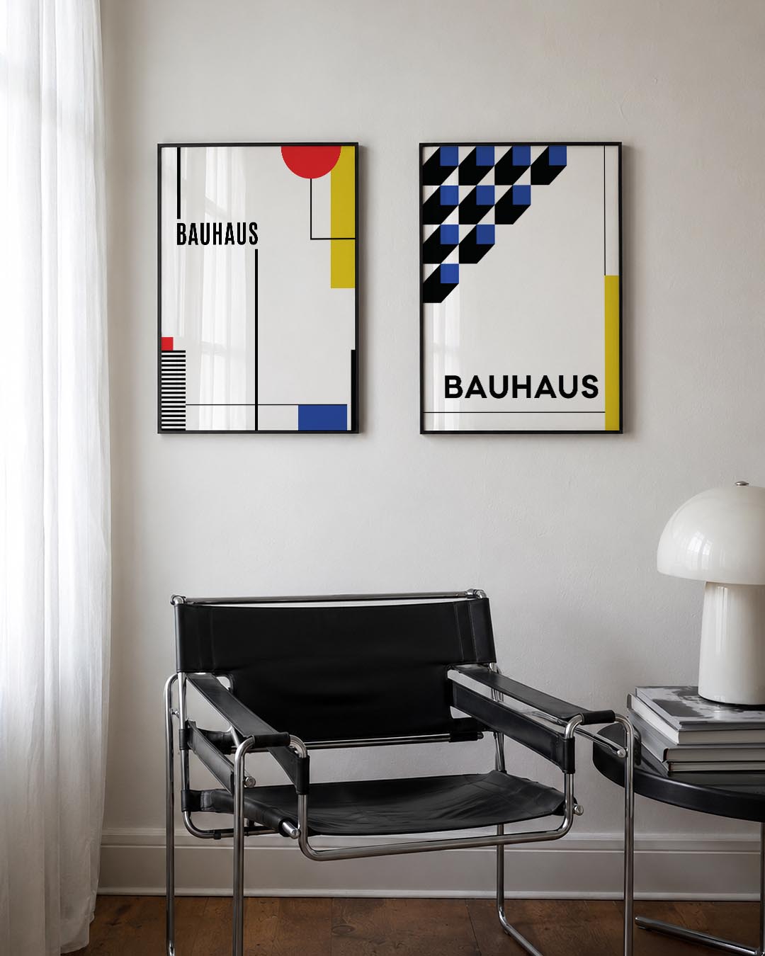Kleurrijke lijnenspel Posterset