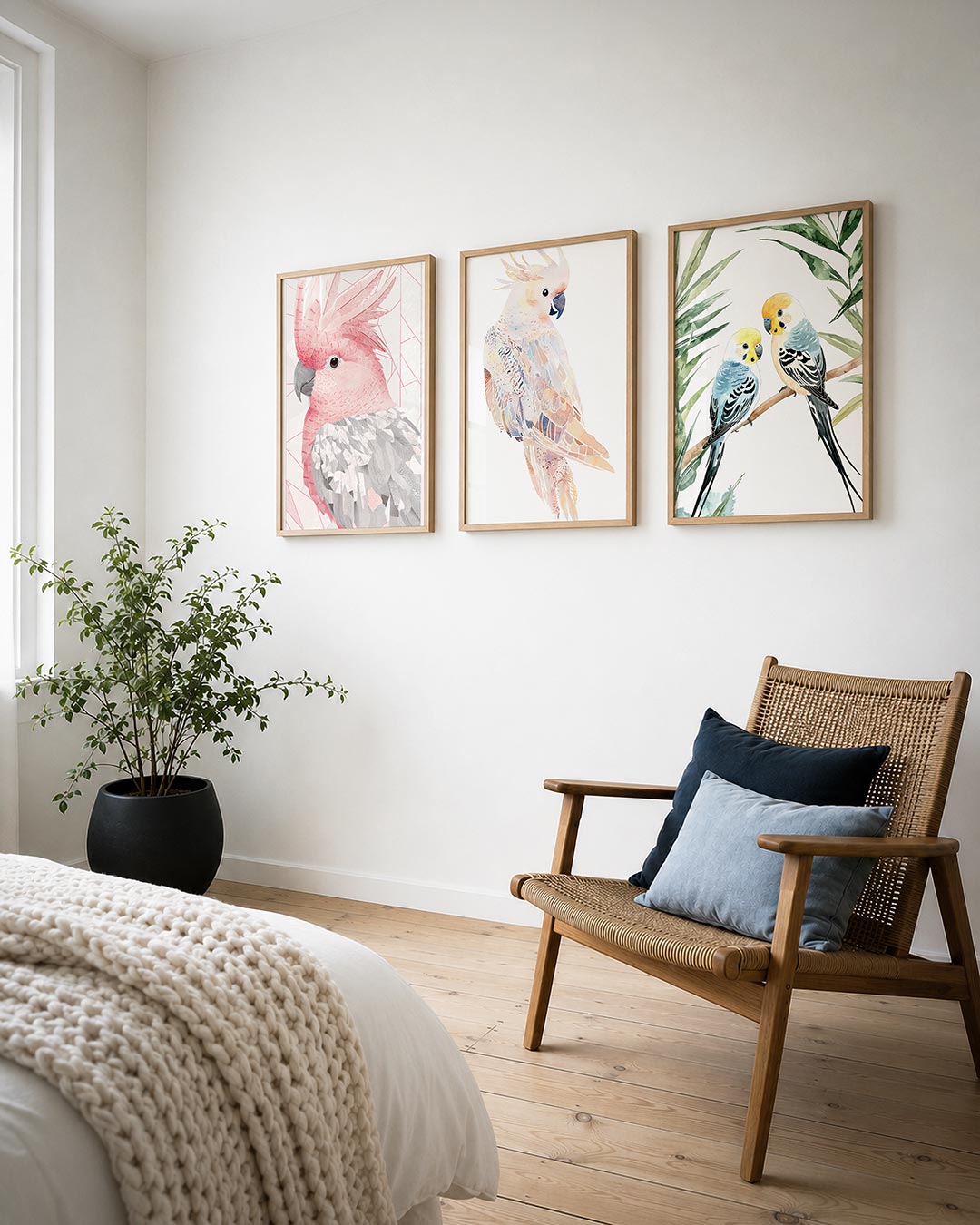 Vogels en lijnen Posterset