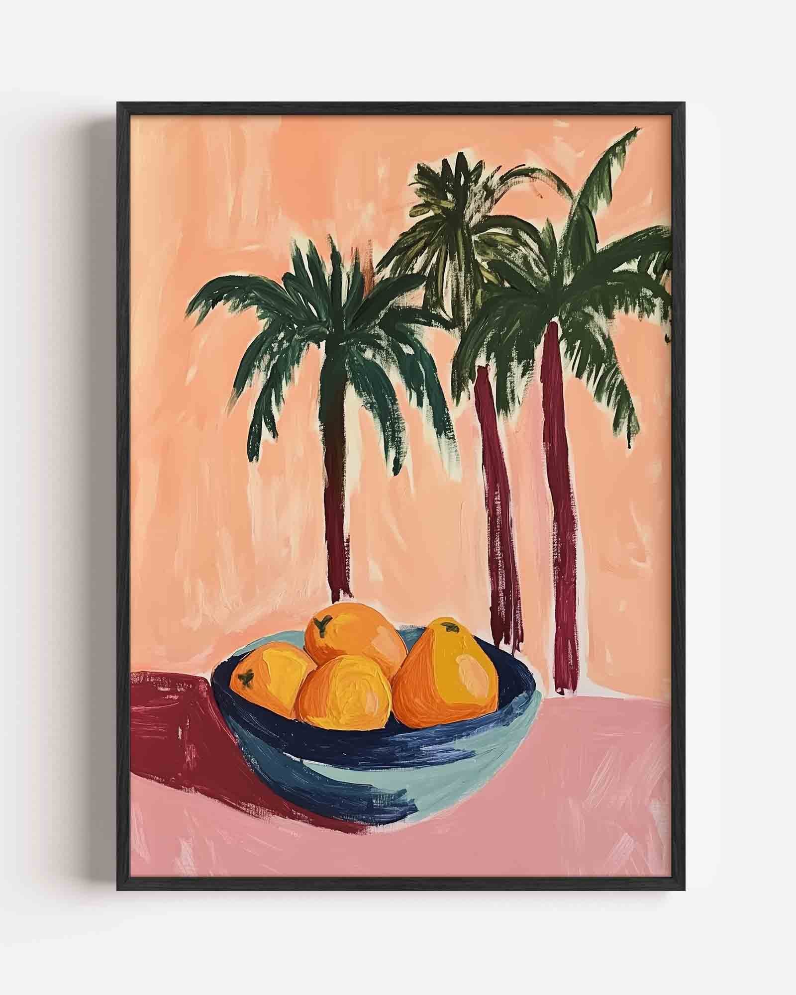 Palmbomen en fruit Poster