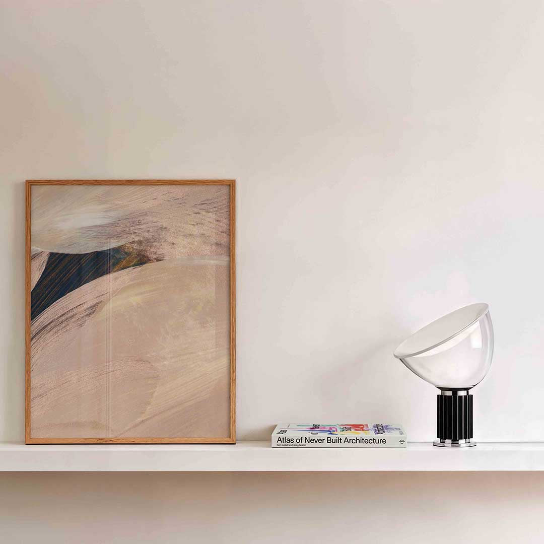 Abstracte beige penseelstreken Poster