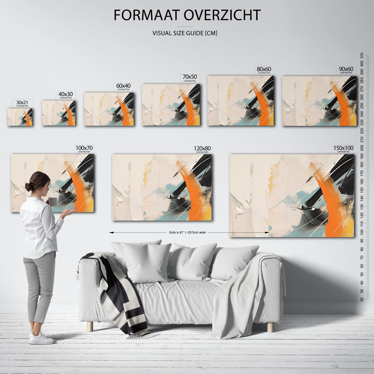 Abstracte penseelstreken Poster