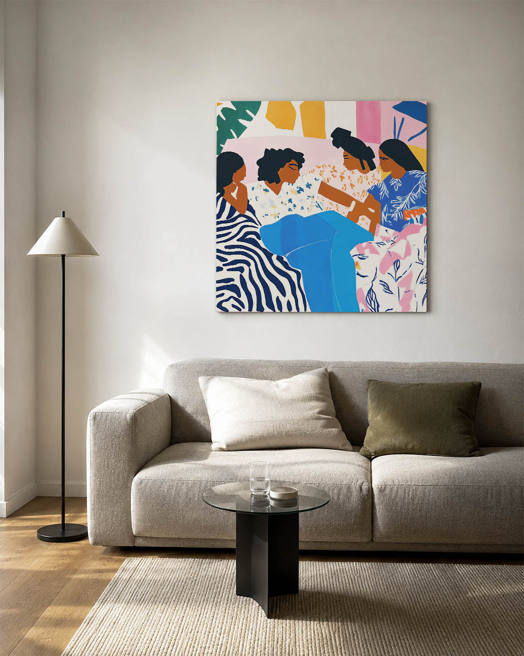 Vrolijke kleurencompositie Kunstwerk