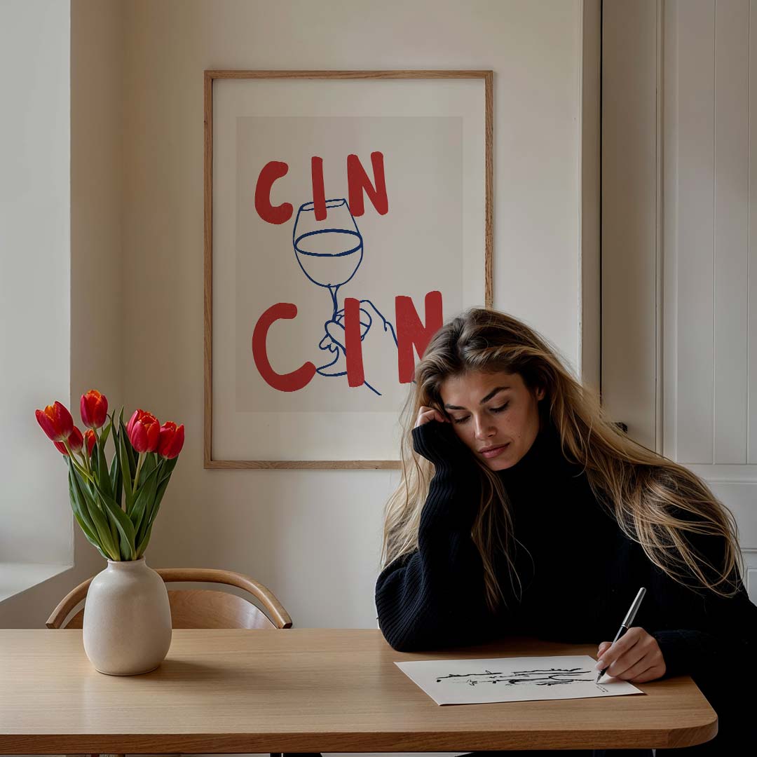 Vrolijke Cin Cin Poster-WallArtistic