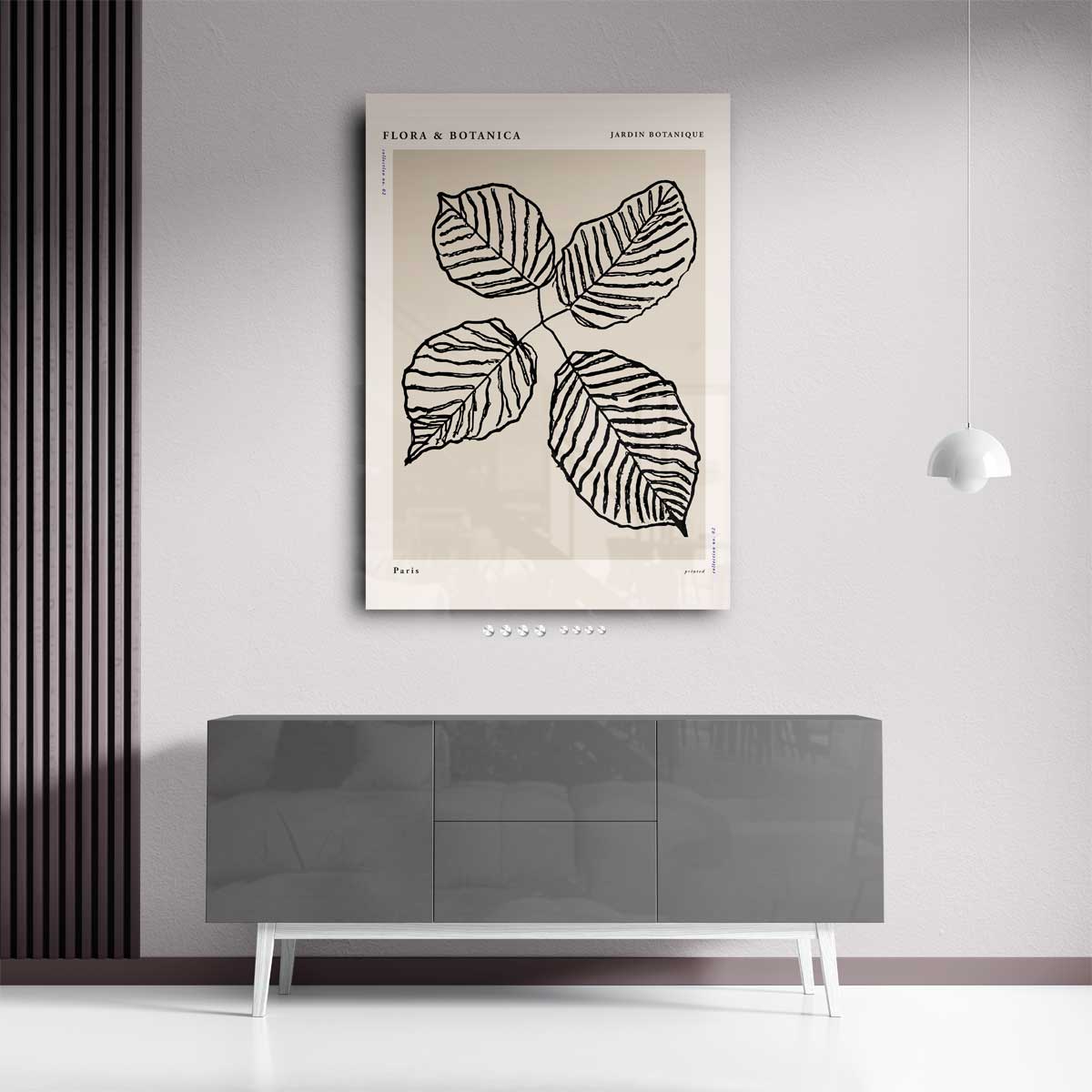 Botanische Bladkunstprint Kunstwerk-canvas-dibond-plexiglas-wanddecoratie-WallArtistic