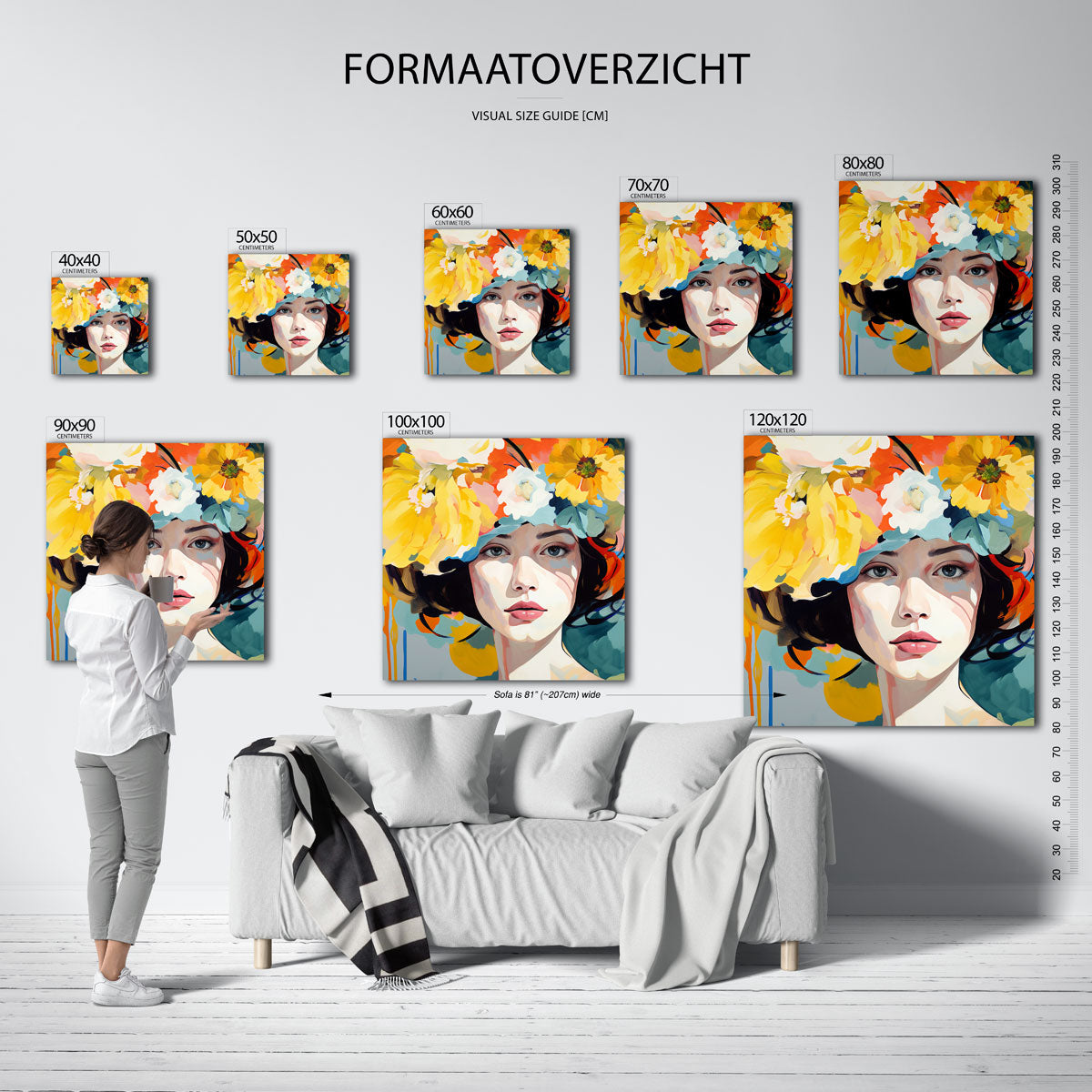 Vrouw met bloemen Poster
