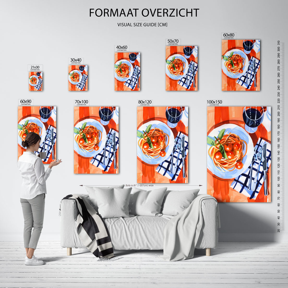 Spaghetti en wijn Poster