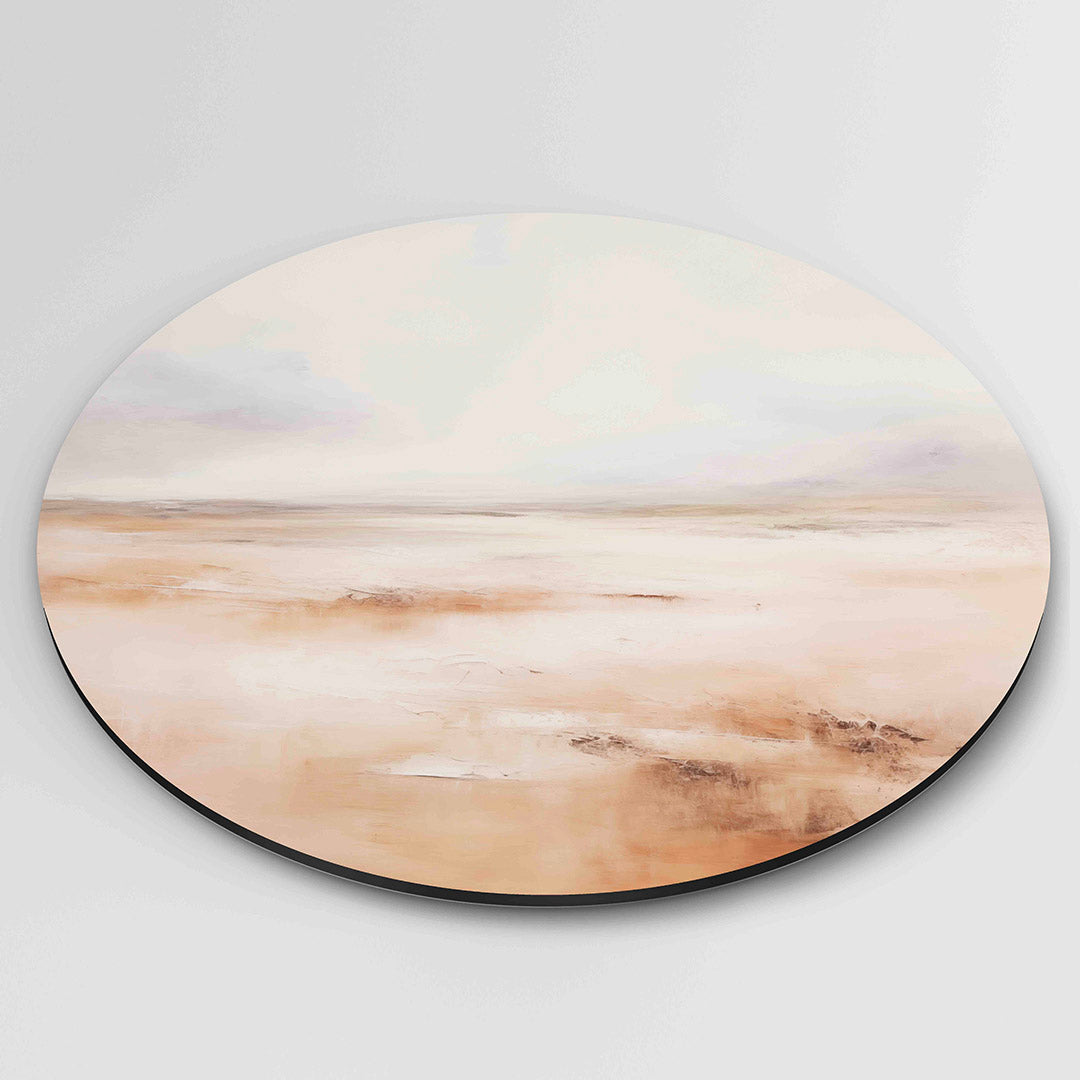 Landschap in beige Muurcirkel