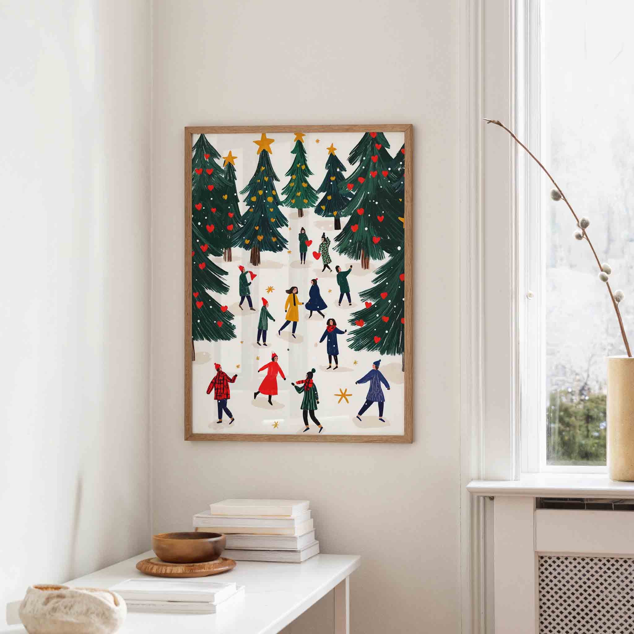 Winterse boswandeling Poster