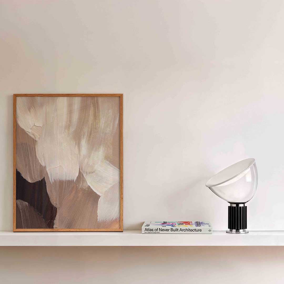 Abstracte beige penseelstreken Poster
