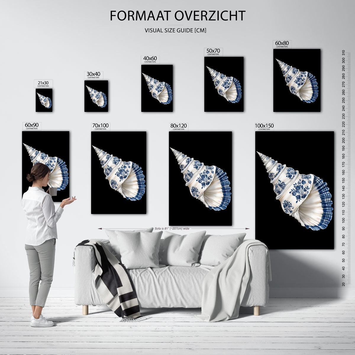 Schelp met bloemen Poster
