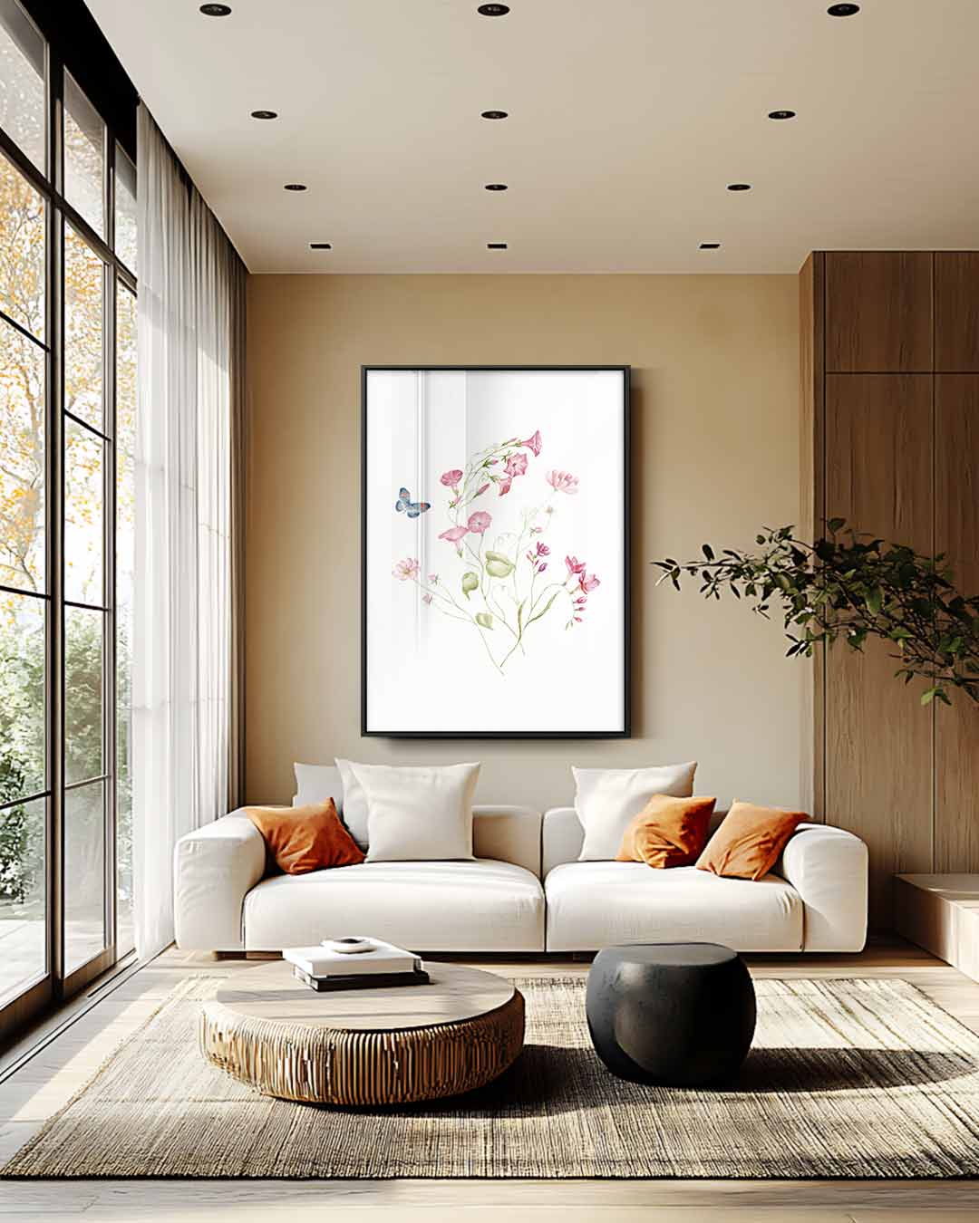 Bloemenwandeling Kunstwerk-canvas-dibond-plexiglas-wanddecoratie-WallArtistic
