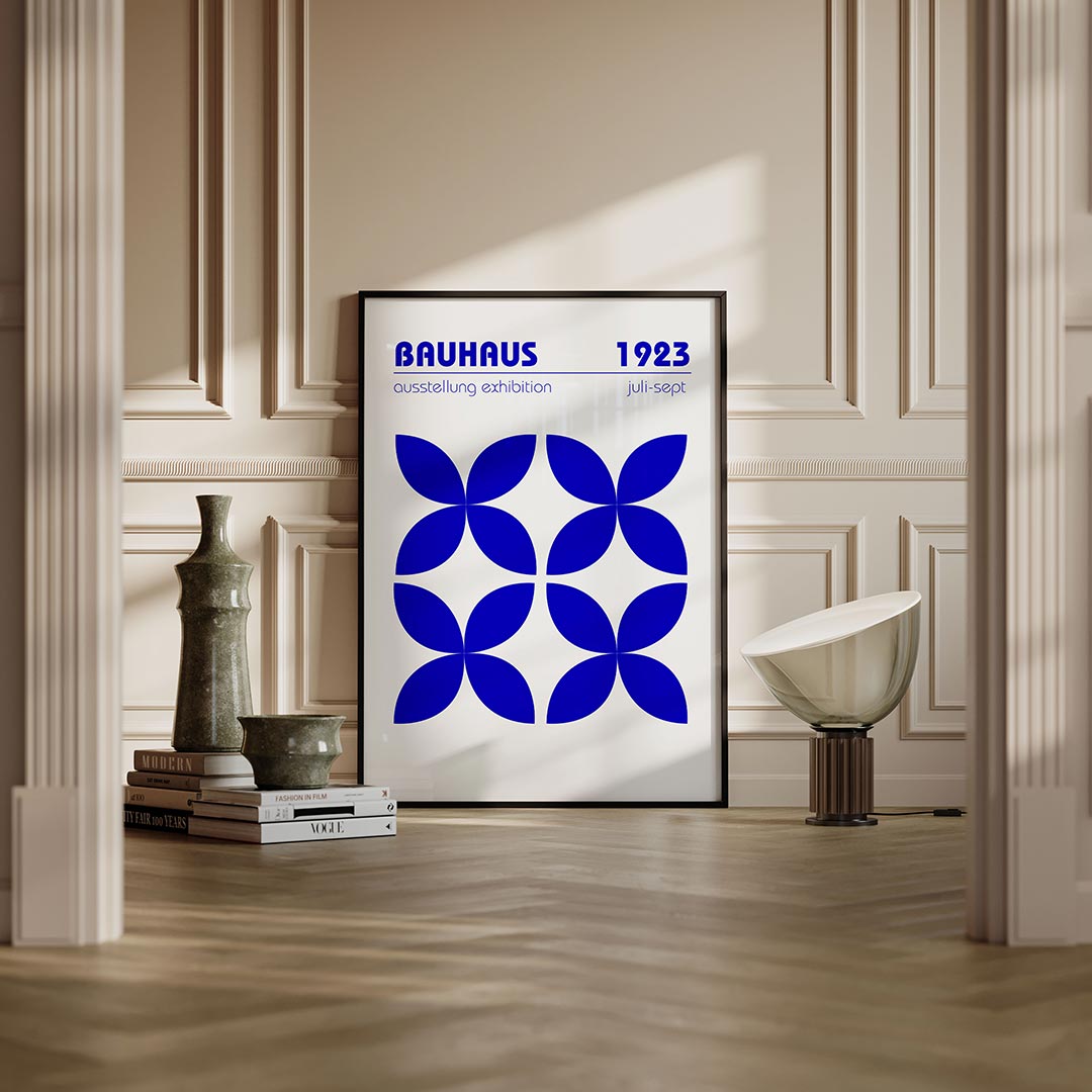 Vormritme blauw Poster