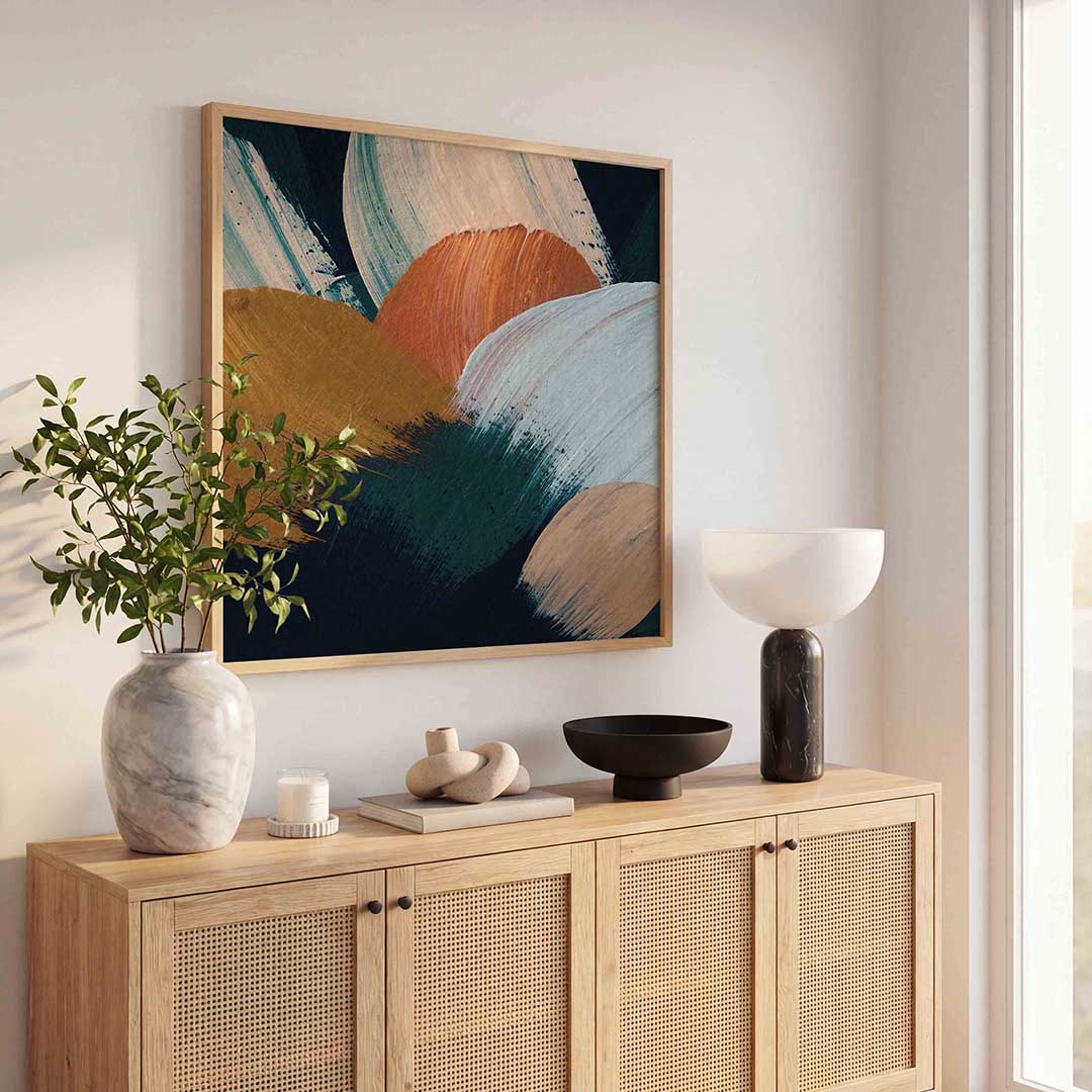 Abstracte penseelstreken Poster