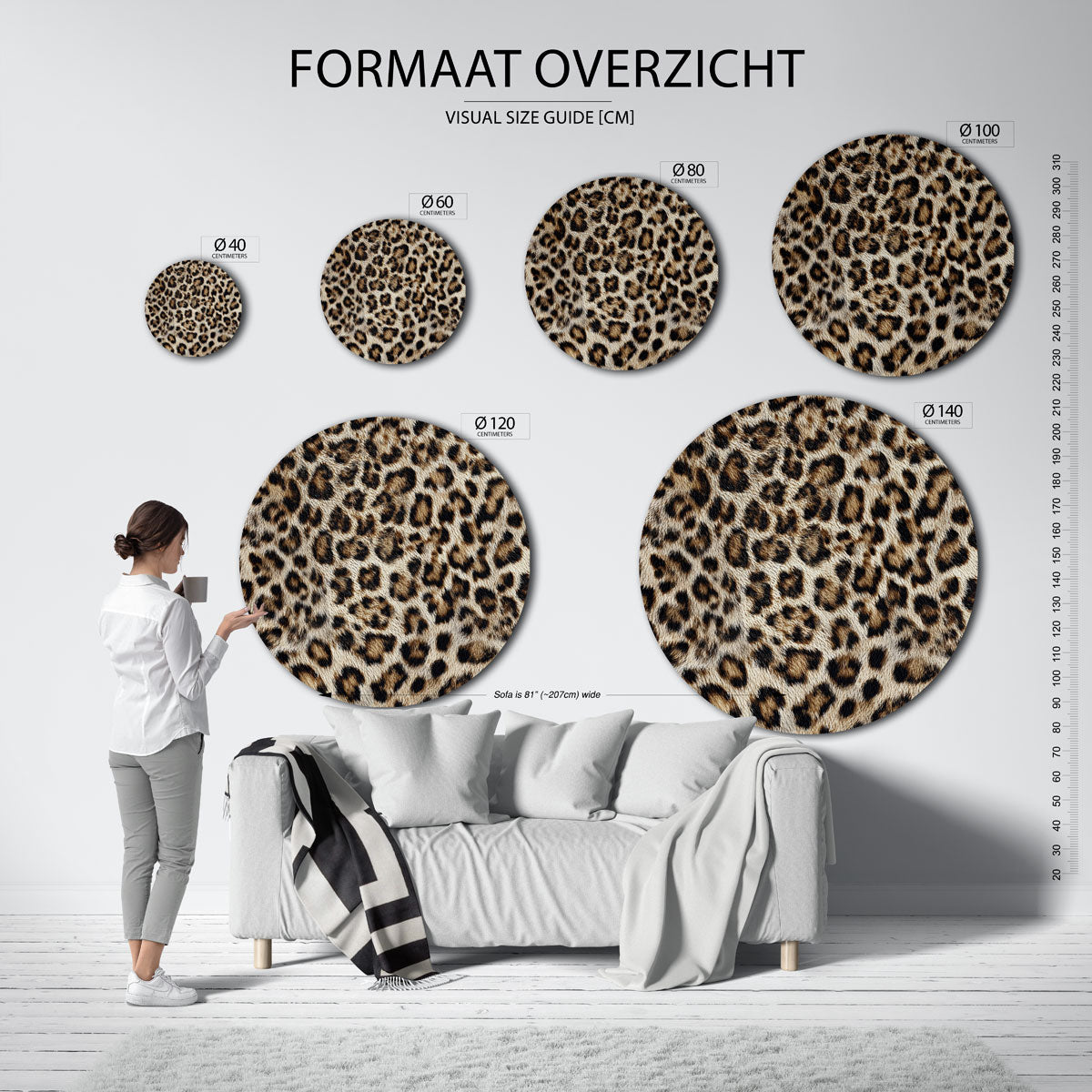 Luipaardprint Muurcirkel