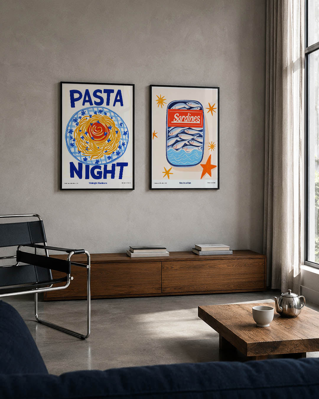 Kleurrijke pastaschotel Posterset
