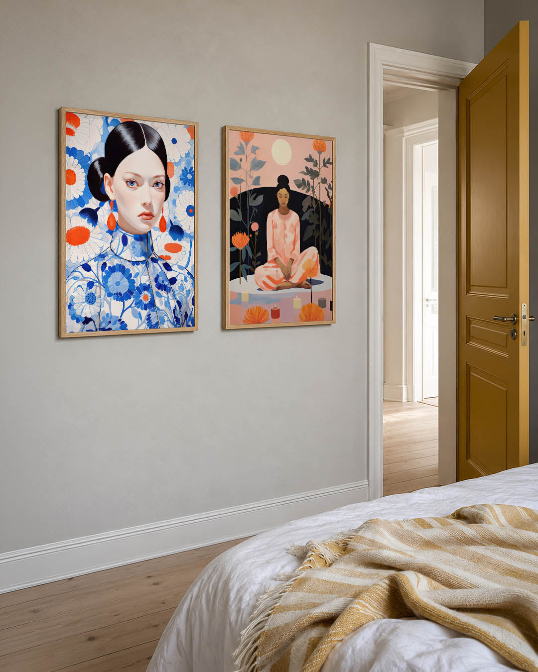 Bloemen en portret Posterset