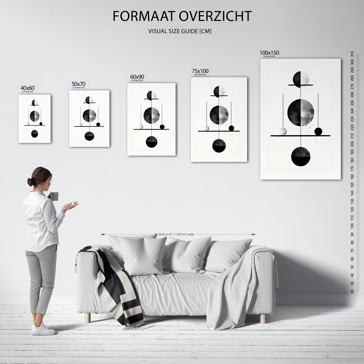 Geometrische vormen compositie Kunstwerk
