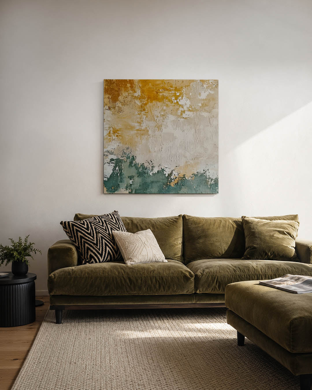 Gelaagde kleurencompositie Kunstwerk