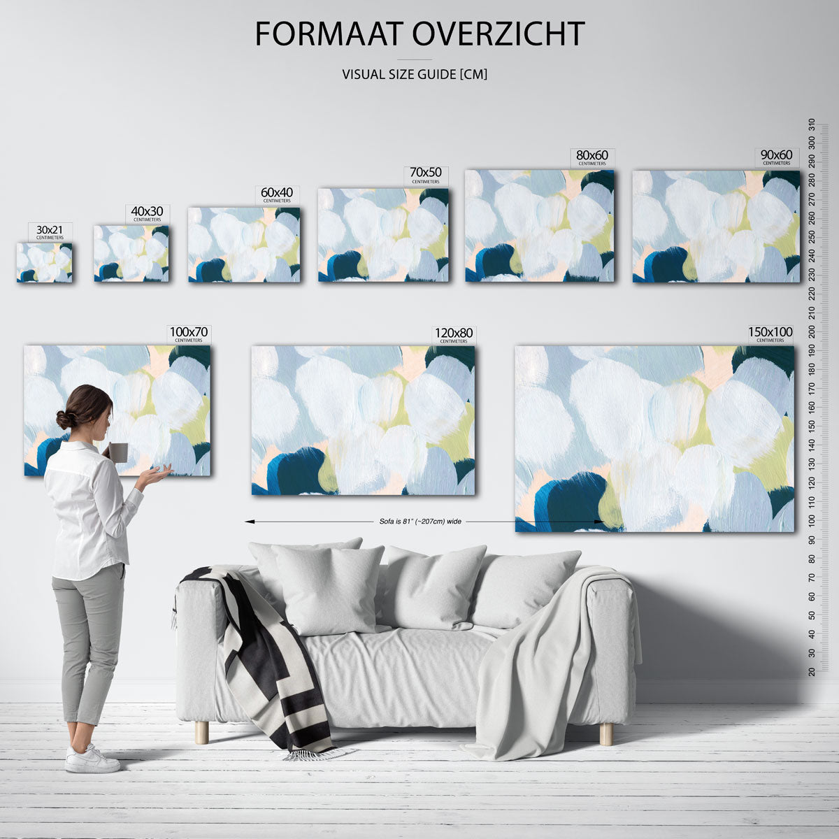 Abstracte penseelstreken Poster