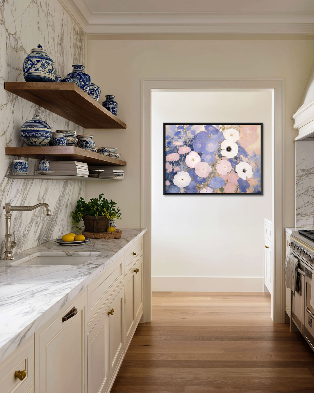 Bloemen in zachte tinten Kunstwerk