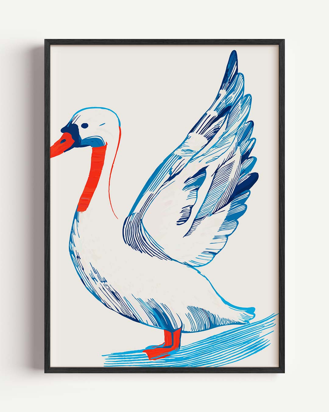 Stijlvolle Zwanenprint Poster-WallArtistic