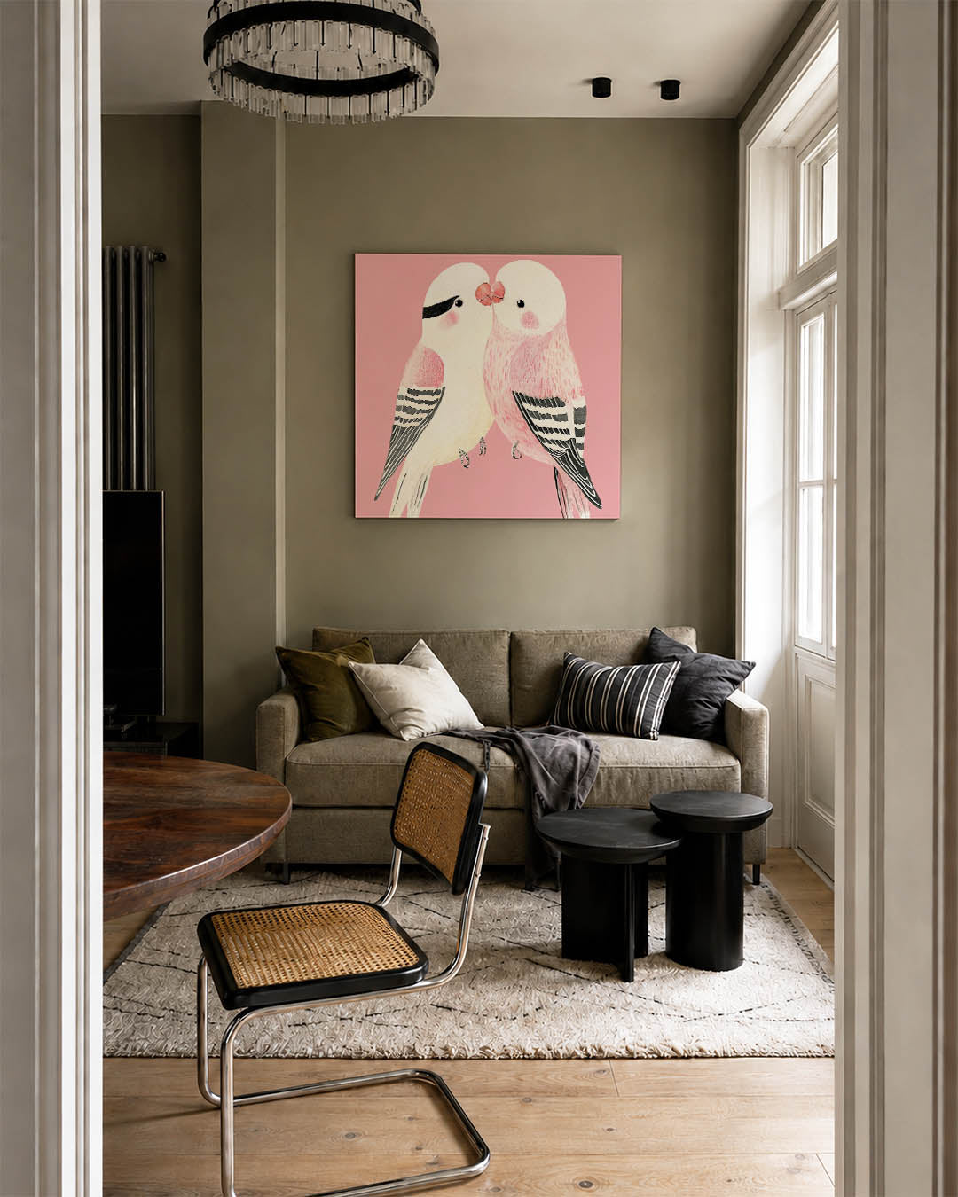 Liefdevolle vogels Kunstwerk