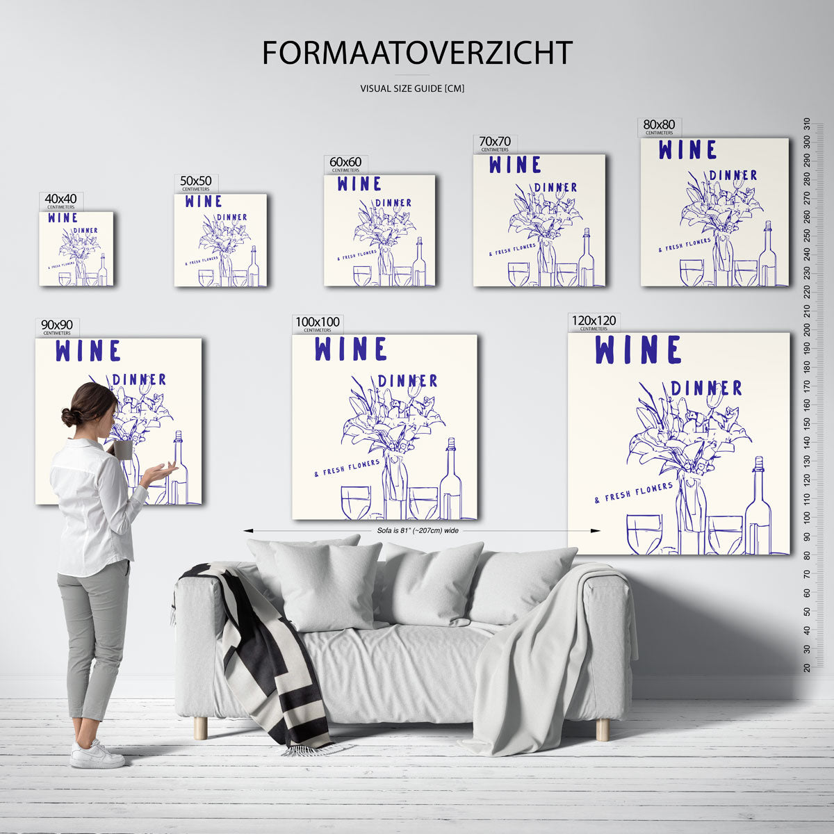 Wijn en bloemen Poster