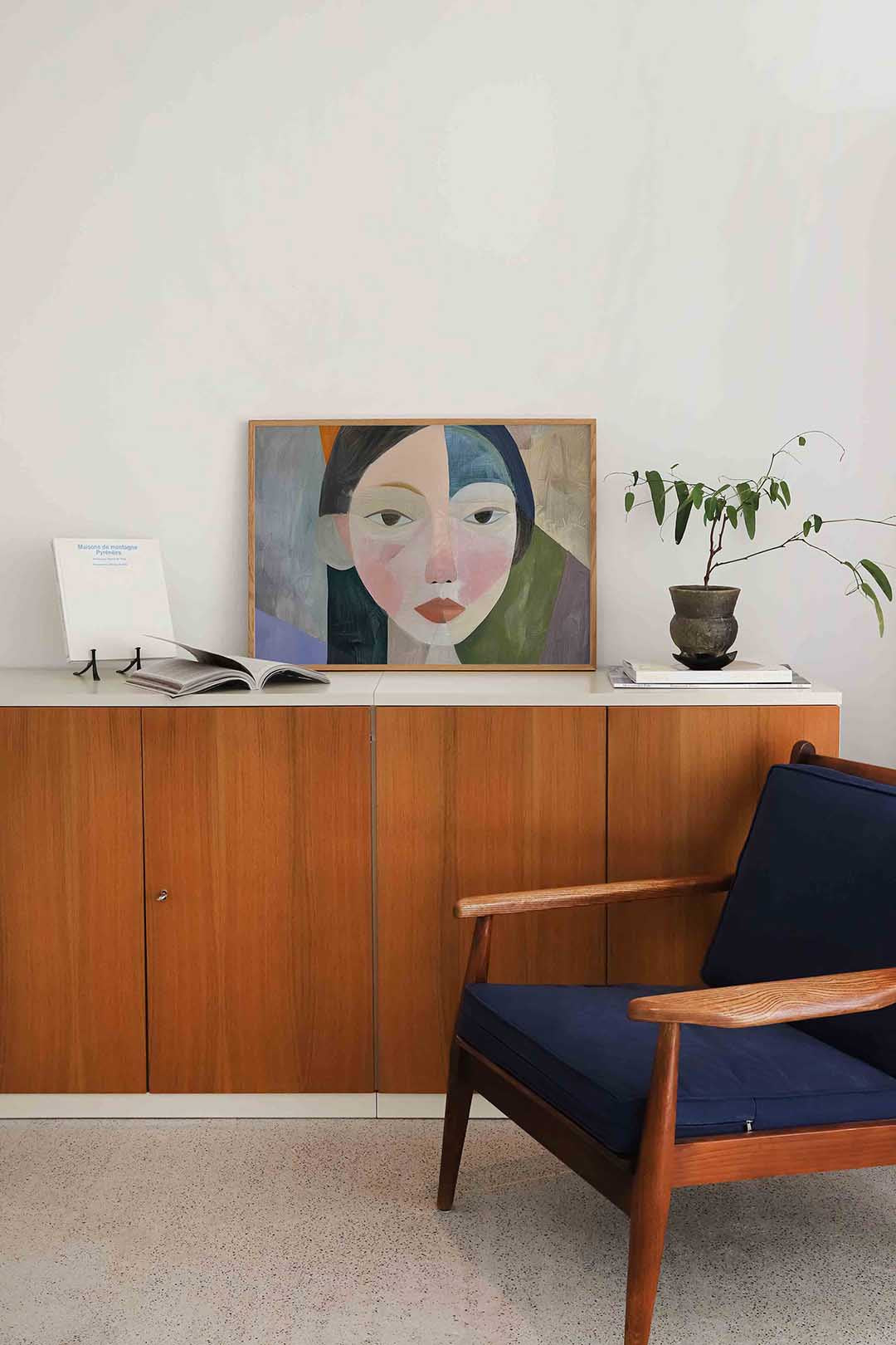 Portret met geometrische vormen Poster