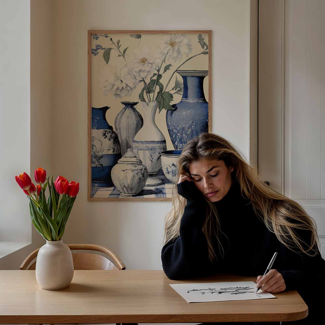 Stijlvolle Bloemvazen Poster-WallArtistic