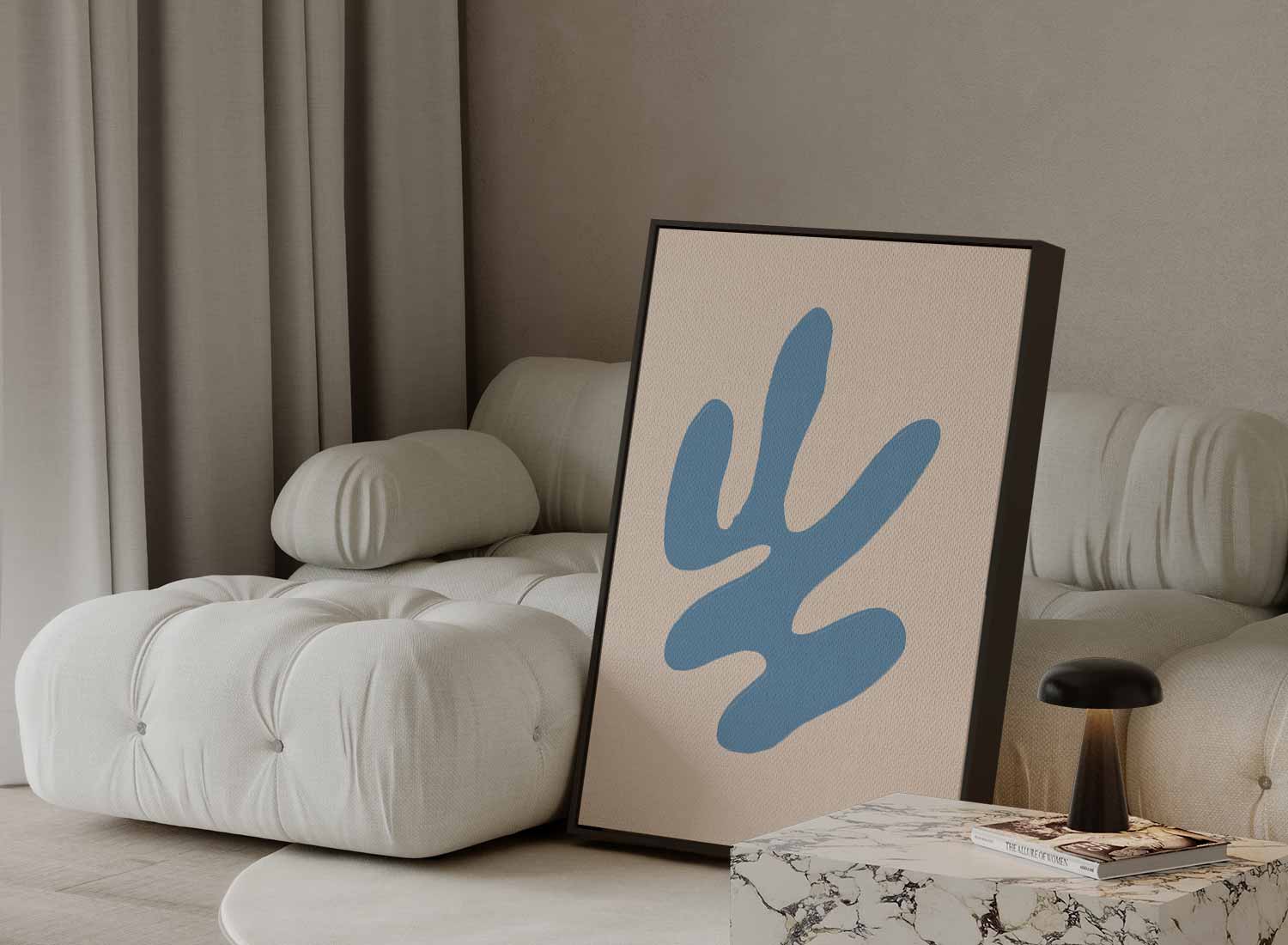 Modern Blauw Abstract Kunstwerk-canvas-dibond-plexiglas-wanddecoratie-WallArtistic