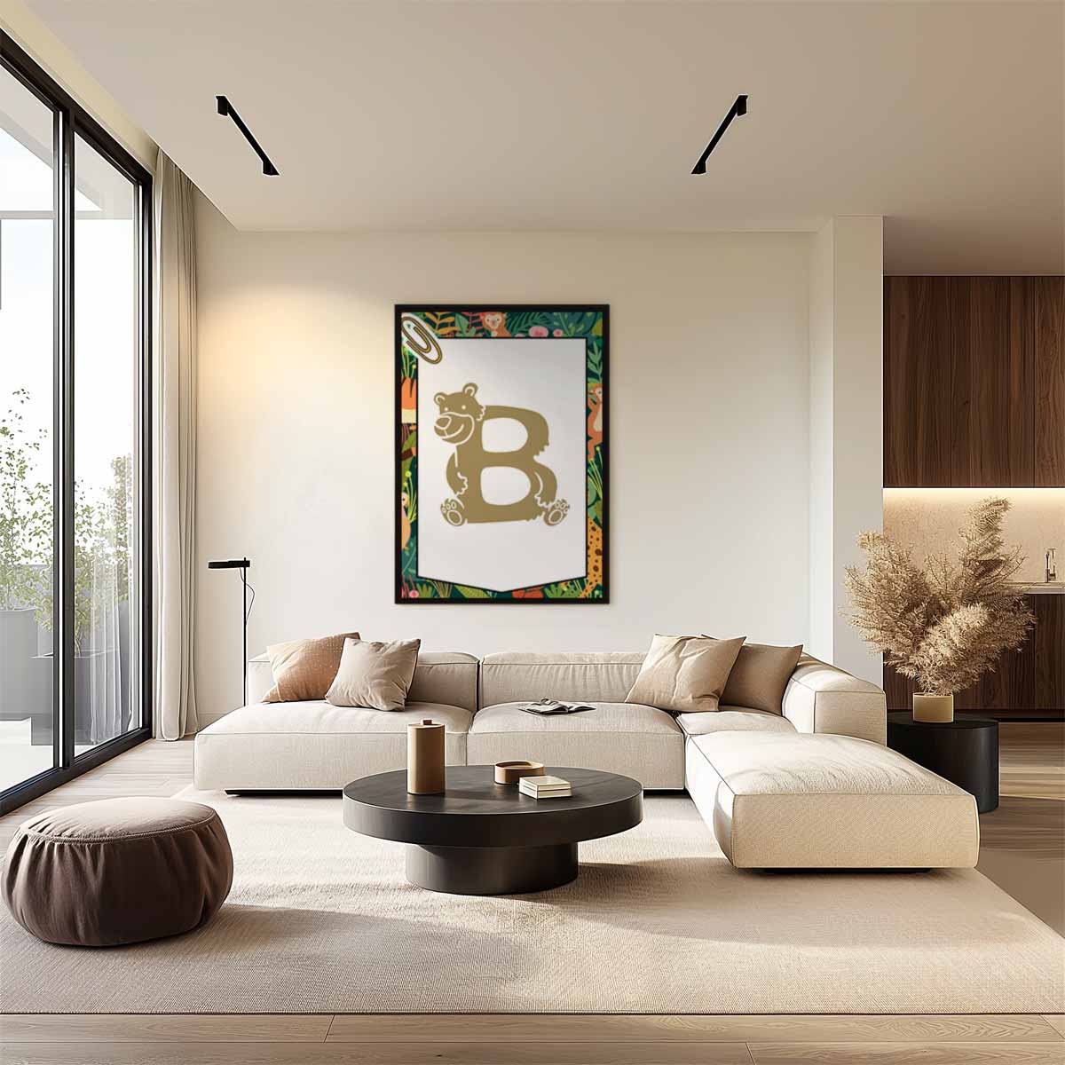 Dierenalfabet Poster - B van Beer Kunstwerk-canvas-dibond-plexiglas-wanddecoratie-WallArtistic