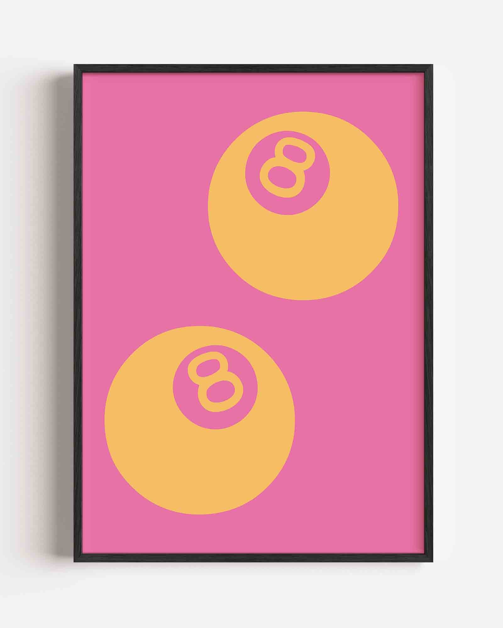 Gele ballen op roze Poster