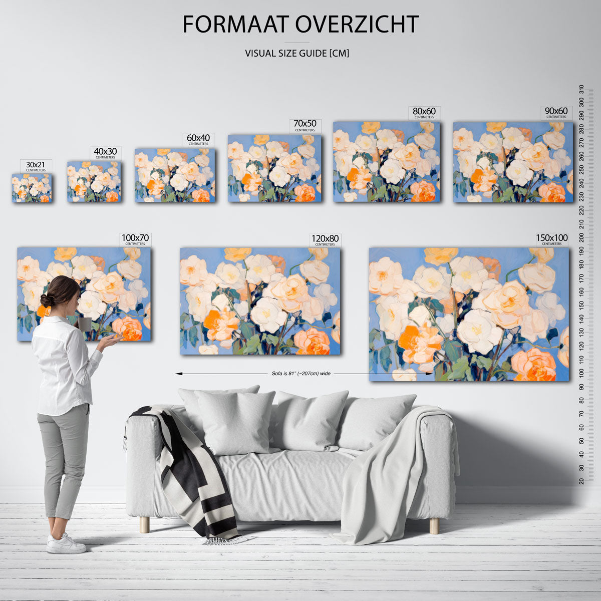 Bloemen in blauw Poster