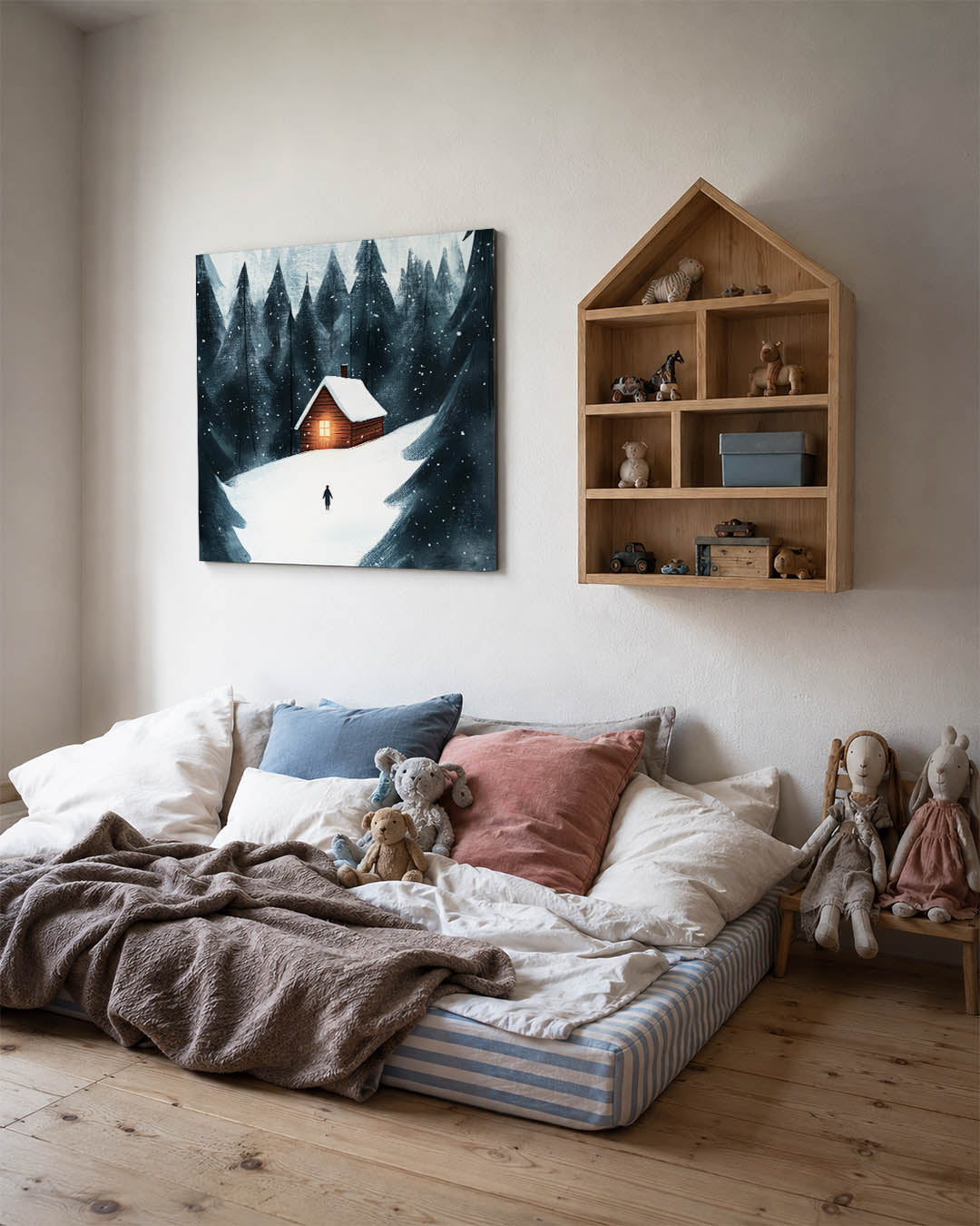 Winterse boslandschap Kunstwerk