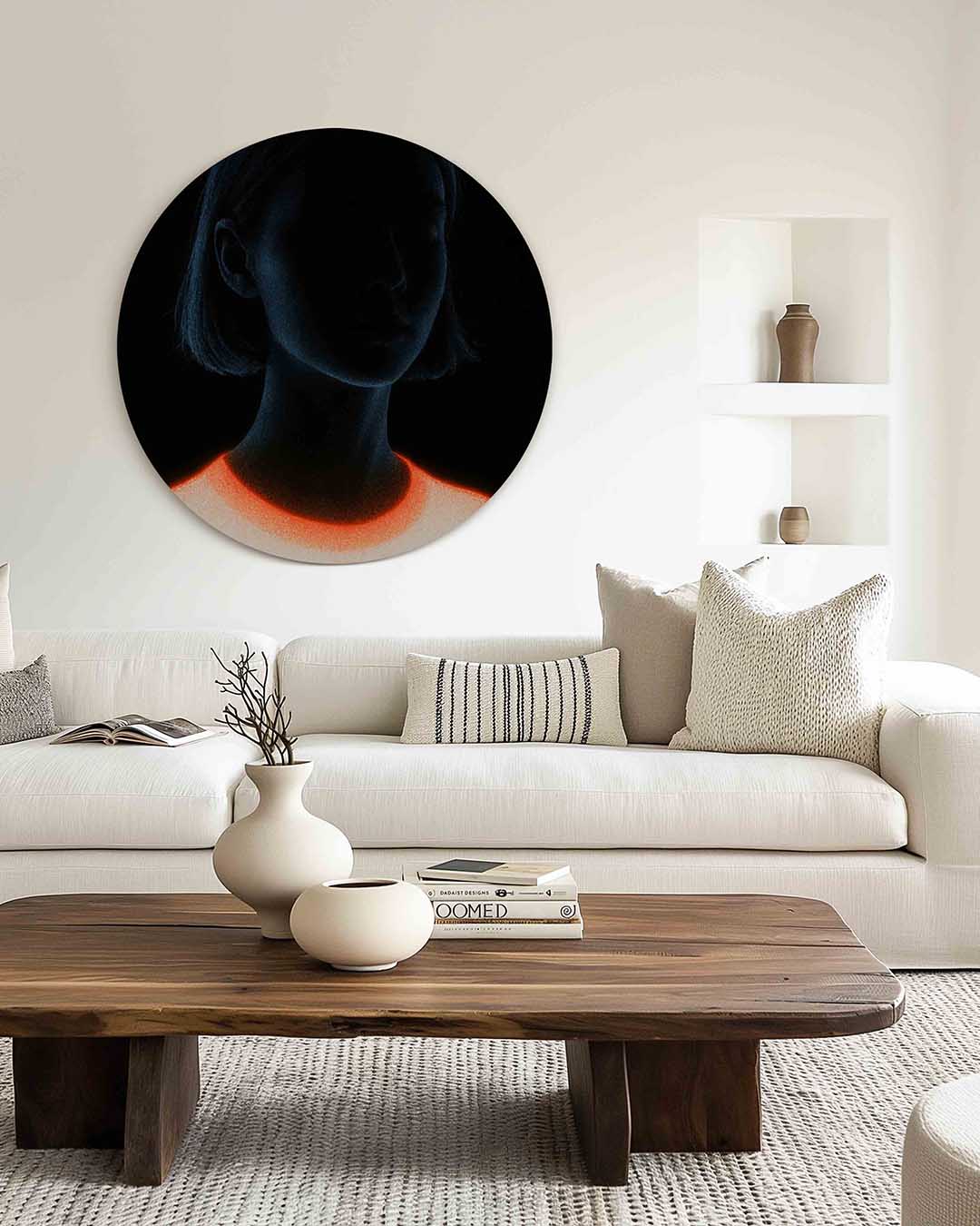 Portret met licht Muurcirkel