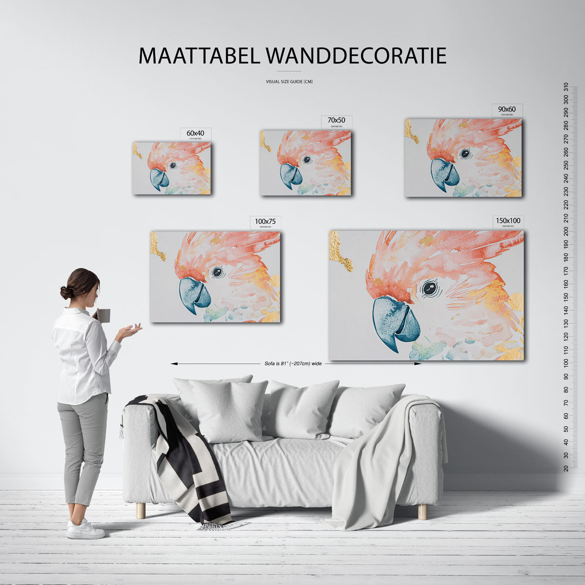 Vogelsilhouet met kleuren Kunstwerk