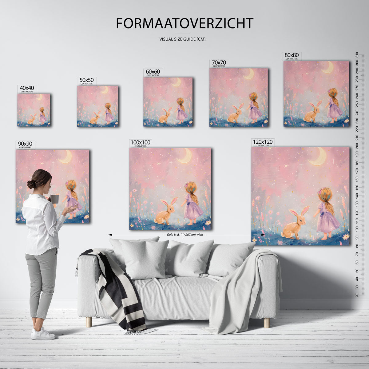 Meisje en konijn Poster